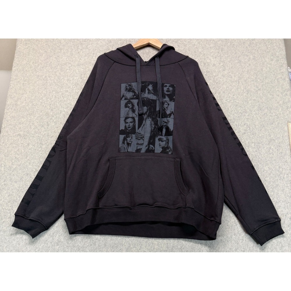 Taylor Swift Unisex The Eras‎ Tour Concert Graphic Hoodie Black Raglan Sleeve XL